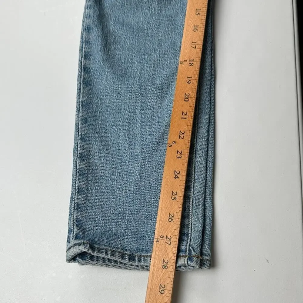 Rollas Jeans Womens 28 Blue Dusters High Rise Slim Straight Stretch Pockets